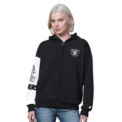 Las Vegas Raiders Starter Women's 4th Down Full-Zip Hoodie Black | NFL