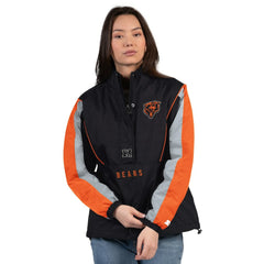Chicago Bears Starter Women's Thursday Night Gridiron Half-Zip Jacket Black/Orange | NFL