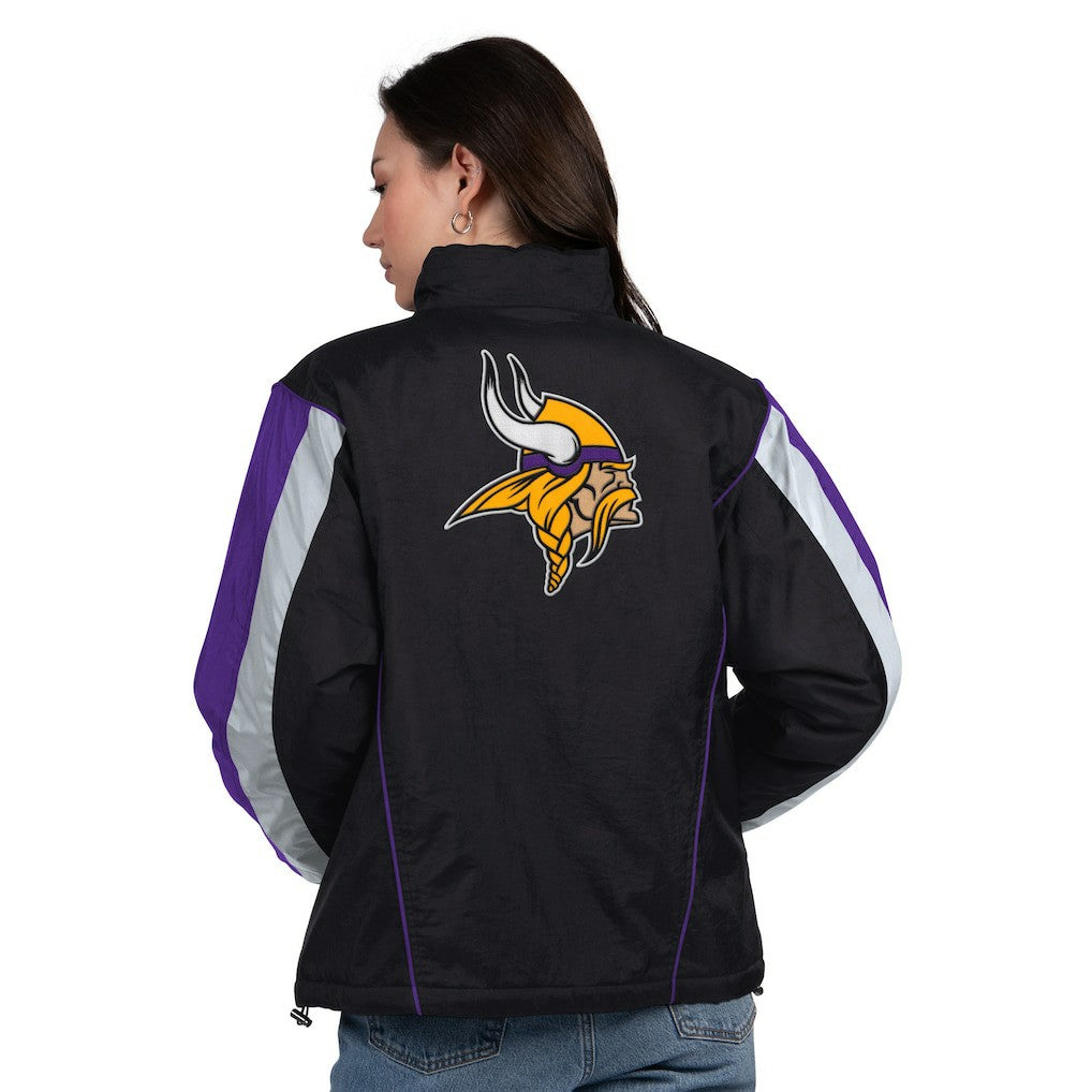 Minnesota Vikings Starter Women's Thursday Night Gridiron Half-Zip Jacket Black/Purple | NFL