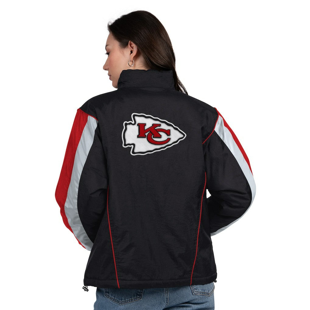 Kansas City Chiefs Starter Women's Thursday Night Gridiron Half-Zip Jacket Black/Red | NFL