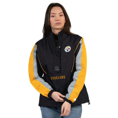 Pittsburgh Steelers Starter Women's Thursday Night Gridiron Half-Zip Jacket Black/Gold | NFL