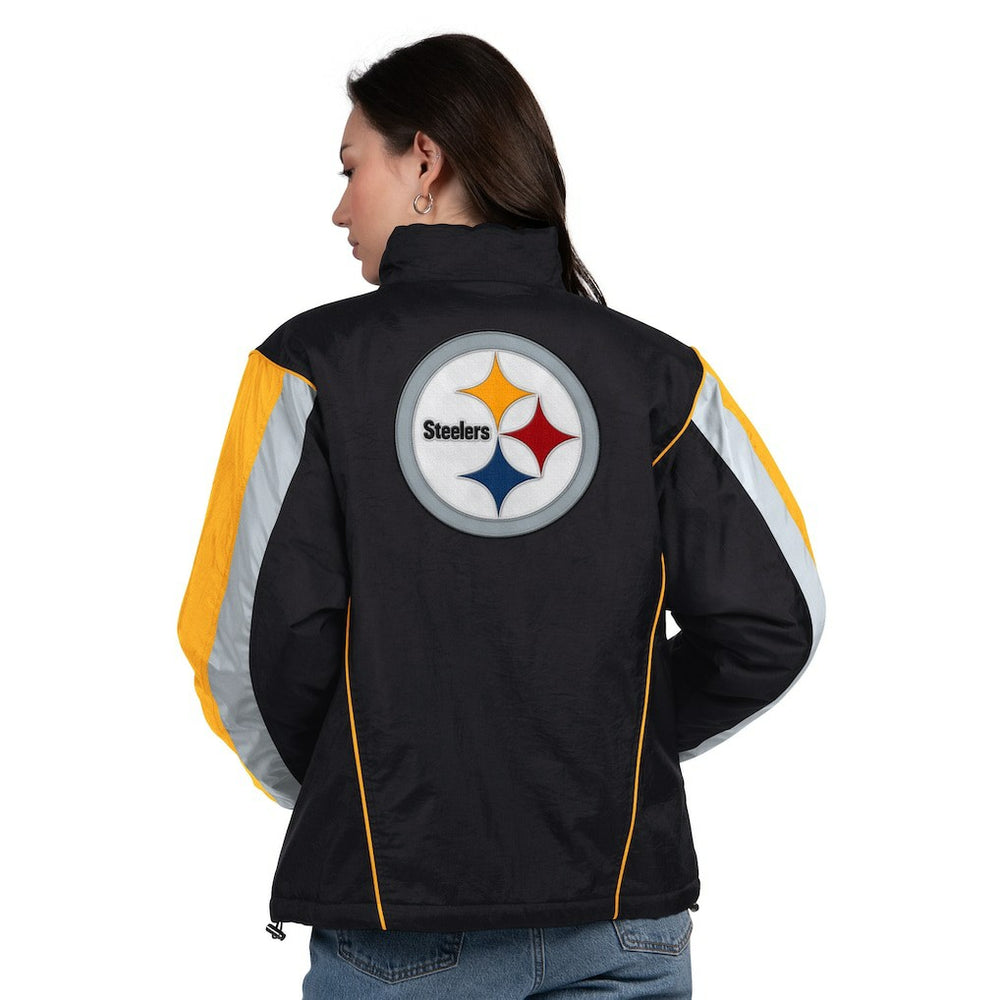 Pittsburgh Steelers Starter Women's Thursday Night Gridiron Half-Zip Jacket Black/Gold | NFL