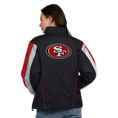 San Francisco 49ers Starter Women's Thursday Night Gridiron Half-Zip Jacket Black/Scarlet | NFL