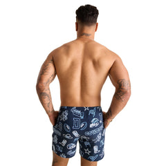 Dallas Cowboys Chubbies The Neon 5.5" Classic Lined Swim Trunks Navy | NFL