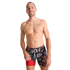 Kansas City Chiefs Chubbies The Neon 5.5" Classic Lined Swim Trunks Black | NFL