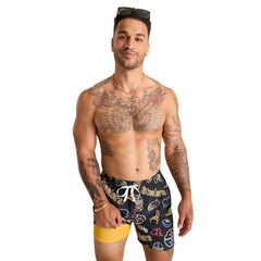 Pittsburgh Steelers Chubbies The Neon 5.5" Classic Lined Swim Trunks Black | NFL