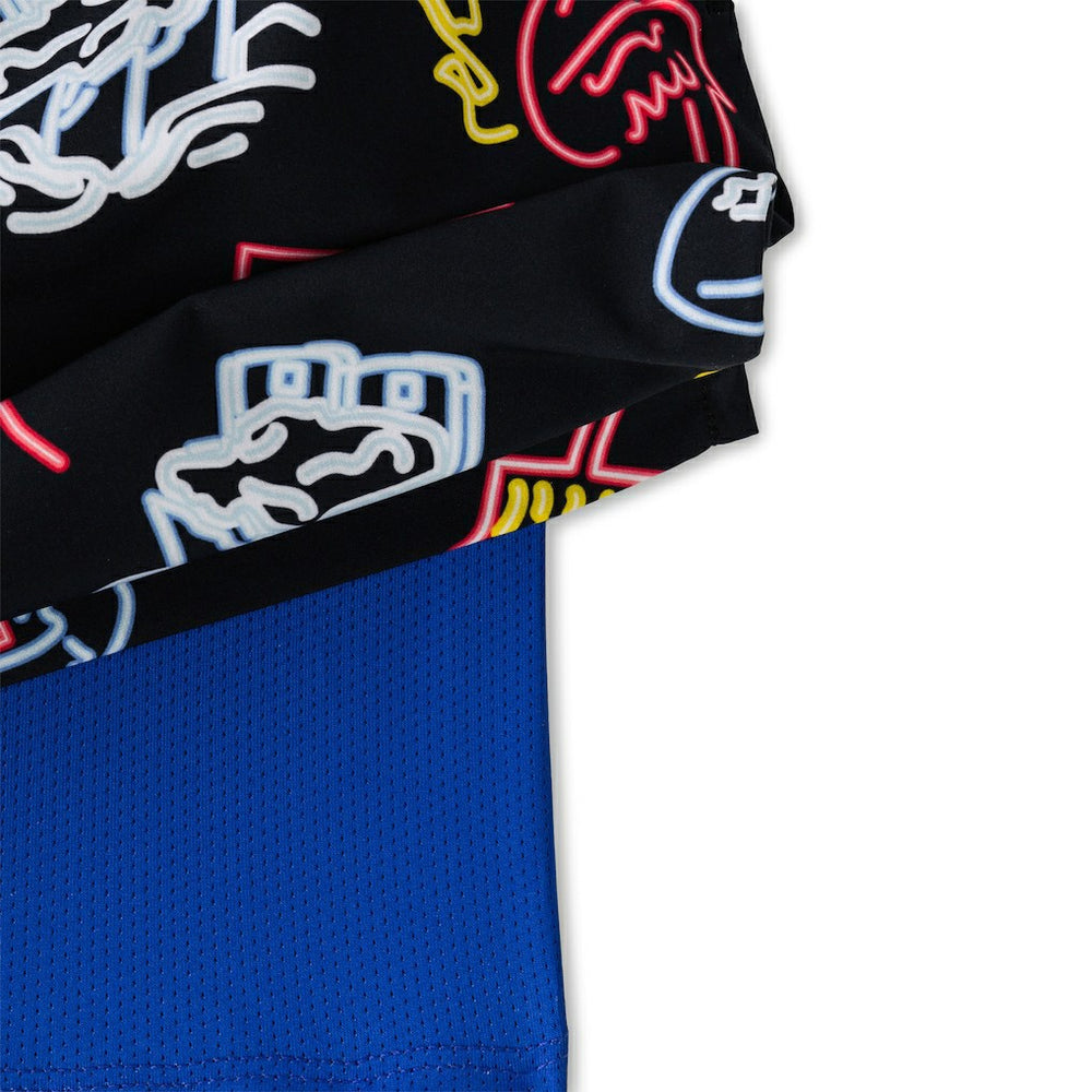 Buffalo Bills Chubbies The Neon 5.5" Classic Lined Swim Trunks Black | NFL