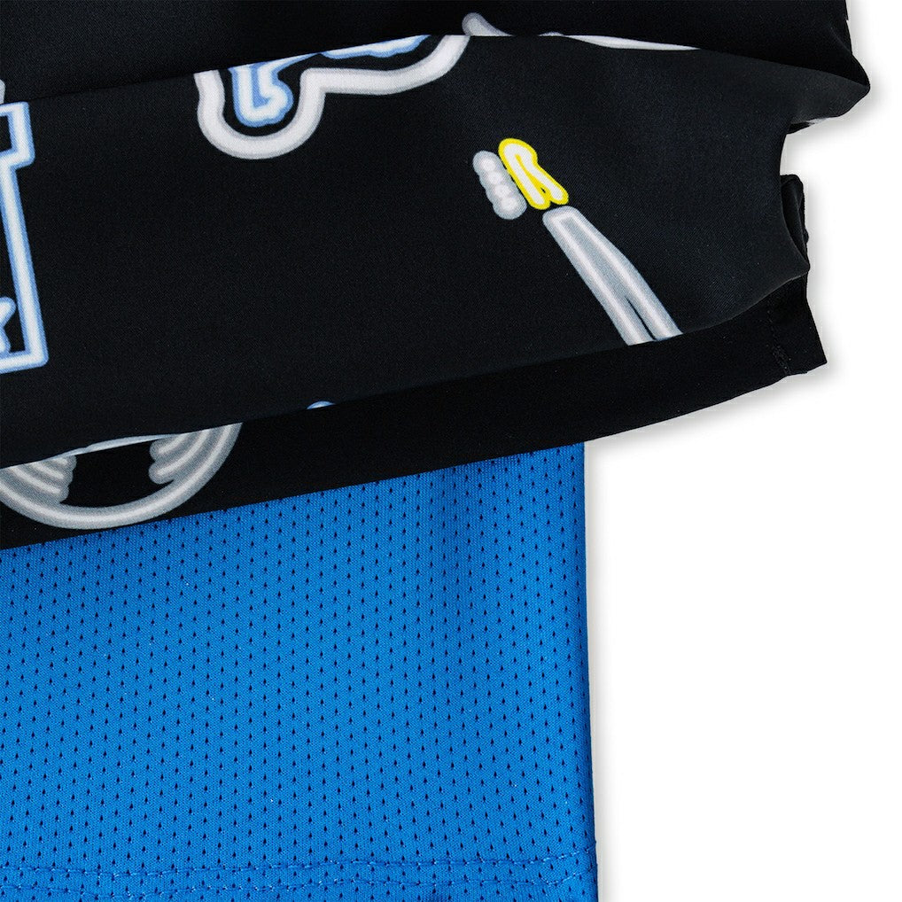 Detroit Lions Chubbies The Neon 5.5" Classic Lined Swim Trunks Black | NFL
