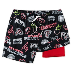 Atlanta Falcons Chubbies The Neon 5.5" Classic Lined Swim Trunks Black | NFL