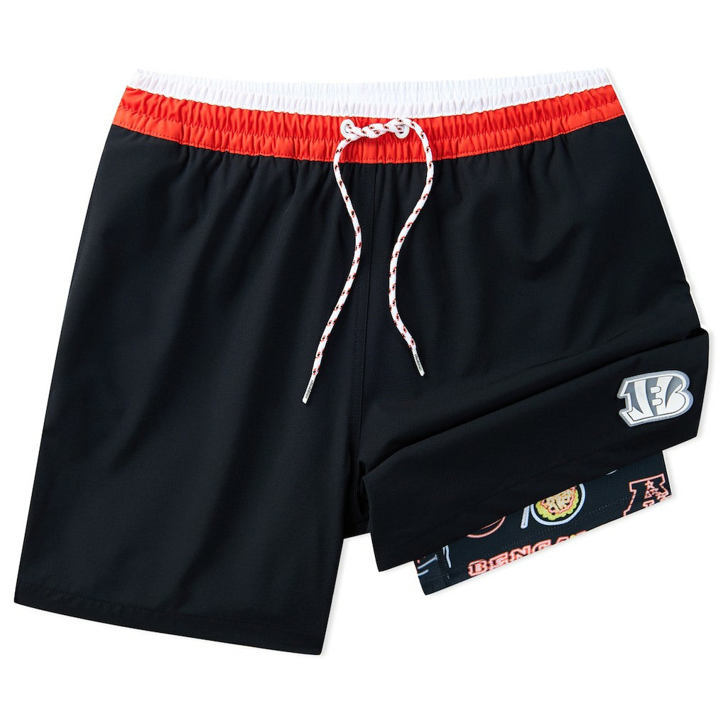 Cincinnati Bengals Chubbies 5.5" Classic Lined Swim Trunks Black | NFL