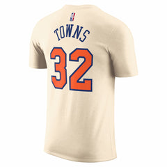 Karl-Anthony Towns New York Knicks Unisex 2025/26 City Edition Name & Number T-Shirt Cream - NBA