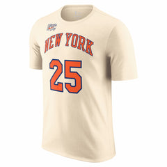 Mikal Bridges New York Knicks Unisex 2025/26 City Edition Name & Number T-Shirt Cream - NBA