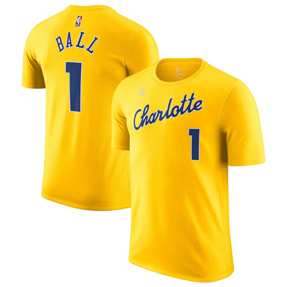 LaMelo Ball Charlotte Hornets Jordan Brand Unisex 2025/26 City Edition Name & Number T-Shirt Yellow - NBA