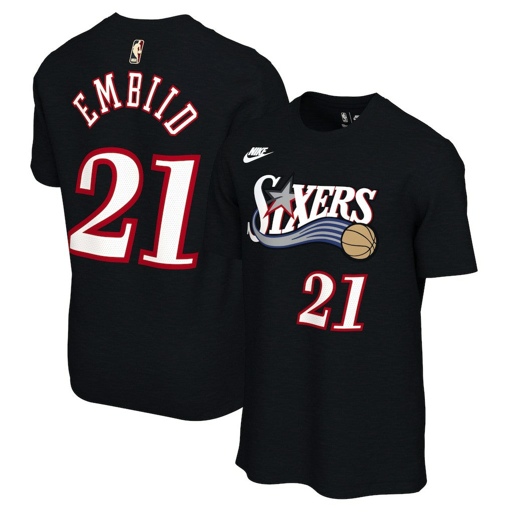 Joel Embiid Philadelphia 76ers Unisex Name & Number T-Shirt Classic Edition Black - NBA