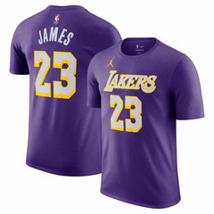 LeBron James Los Angeles Lakers Jordan Brand Unisex Name & Number T-Shirt Statement Edition Purple - NBA