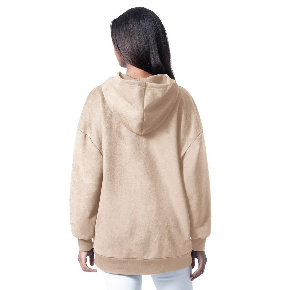 Miami Dolphins G-III 4Her by Carl Banks Women's Best Hitter Oversized Tunic Pullover Hoodie Cream | NFL