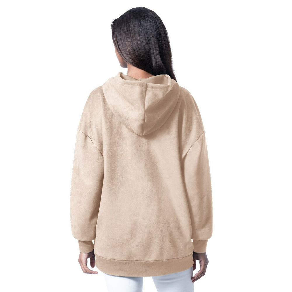 Miami Dolphins G-III 4Her by Carl Banks Women's Best Hitter Oversized Tunic Pullover Hoodie Cream | NFL