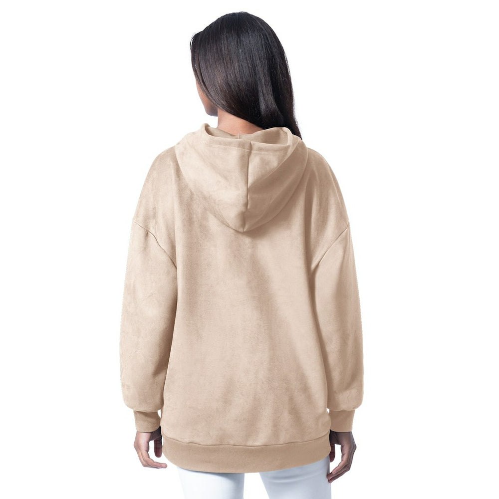 New York Giants G-III 4Her by Carl Banks Women's Best Hitter Oversized Tunic Pullover Hoodie Cream | NFL