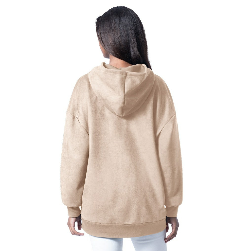 Baltimore Ravens G-III 4Her by Carl Banks Women's Best Hitter Oversized Tunic Pullover Hoodie Cream | NFL