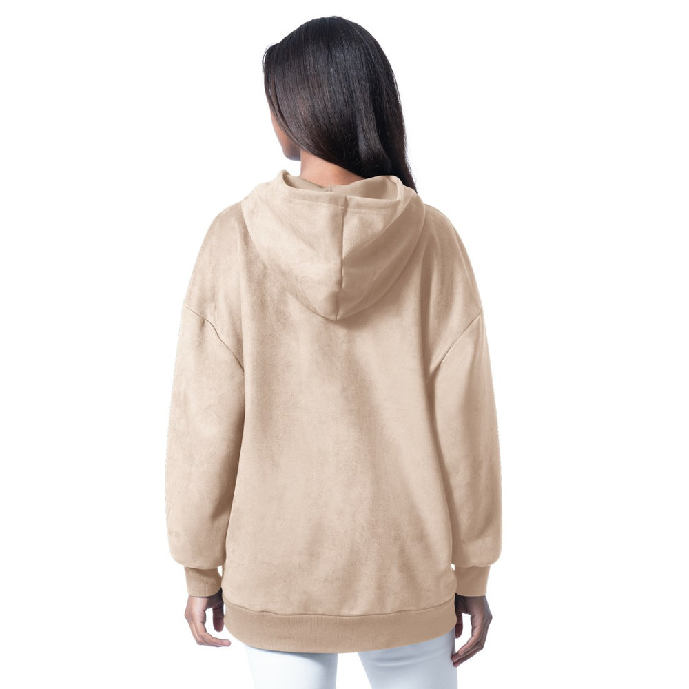 Detroit Lions G-III 4Her by Carl Banks Women's Best Hitter Oversized Tunic Pullover Hoodie Cream | NFL