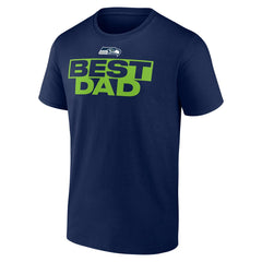 Seattle Seahawks Best Dad Father's Day T-Shirt College Navy | NFL
