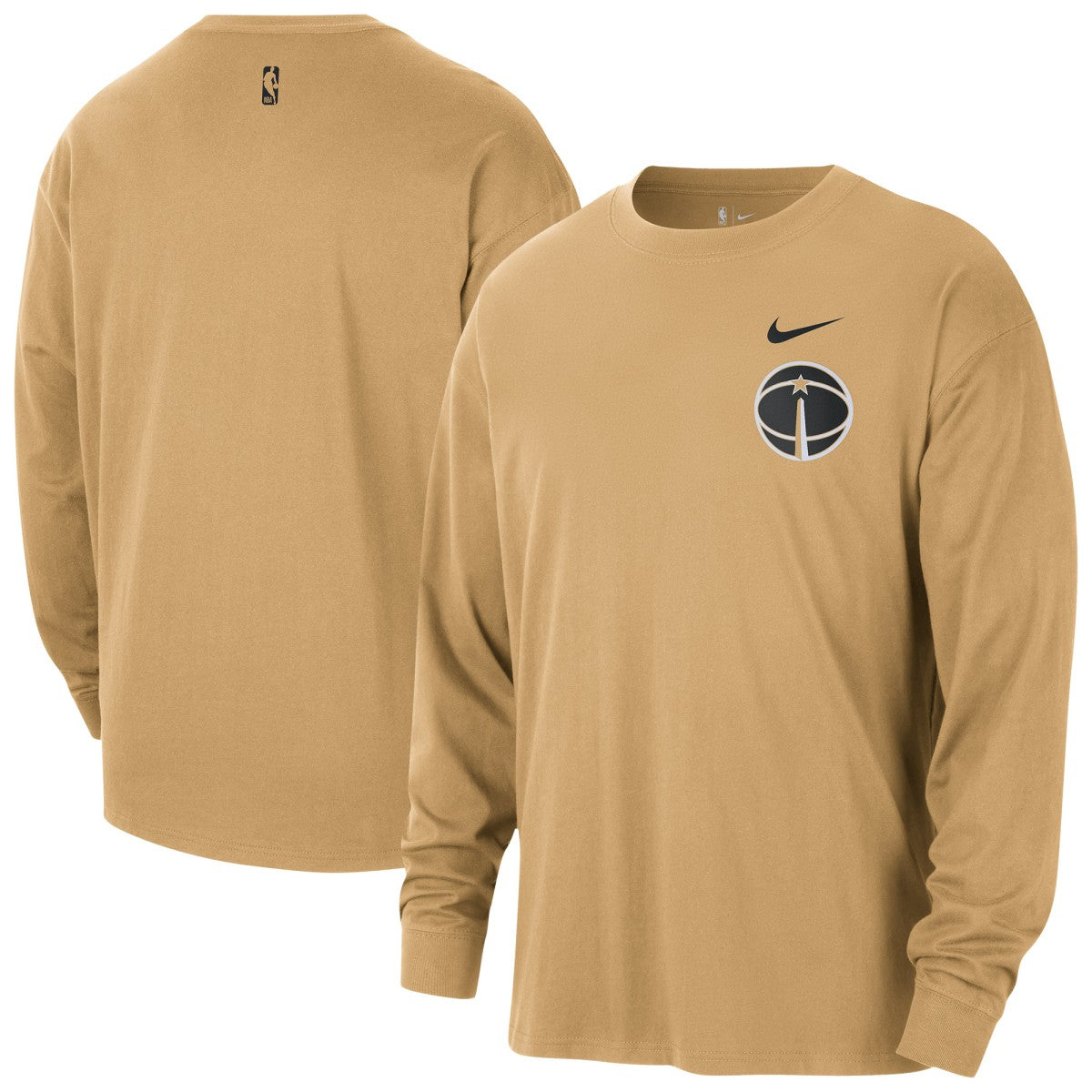 Washington Wizards 2025/26 City Edition Remix Essential Logo Long Sleeve T-Shirt Gold - NBA