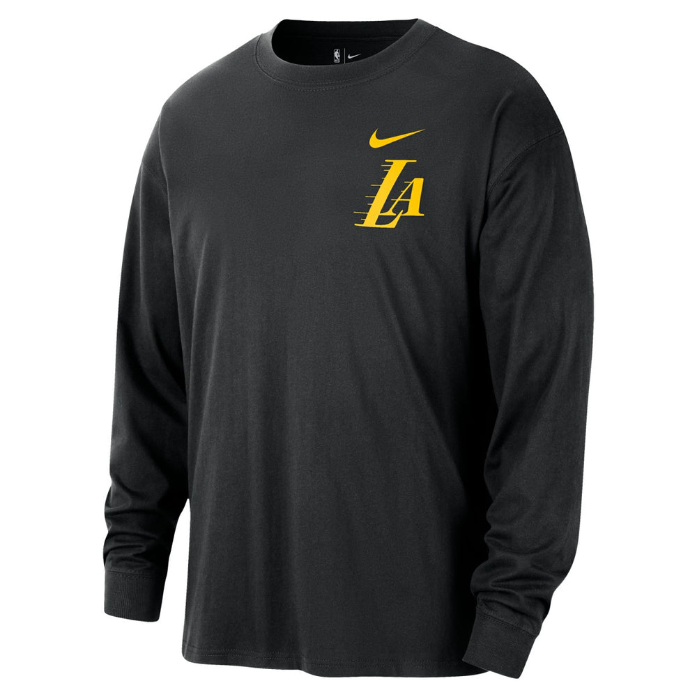 Los Angeles Lakers 2025/26 City Edition Remix Essential Logo Long Sleeve T-Shirt Black - NBA