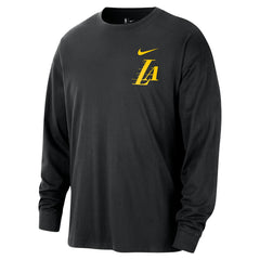 Los Angeles Lakers 2025/26 City Edition Remix Essential Logo Long Sleeve T-Shirt Black - NBA