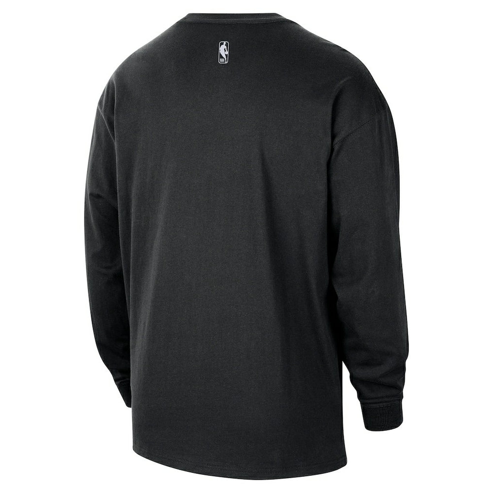 Brooklyn Nets 2025/26 City Edition Remix Essential Logo Long Sleeve T-Shirt Black - NBA