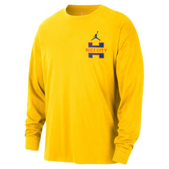 Charlotte Hornets Jordan Brand 2025/26 City Edition Remix Essential Logo Long Sleeve T-Shirt Yellow - NBA