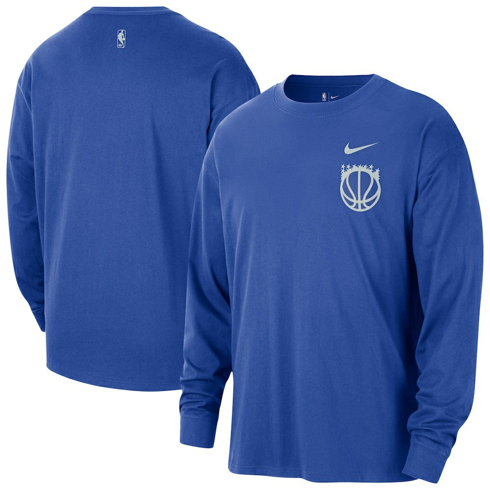 Orlando Magic 2025/26 City Edition Remix Essential Logo Long Sleeve T-Shirt Blue - NBA