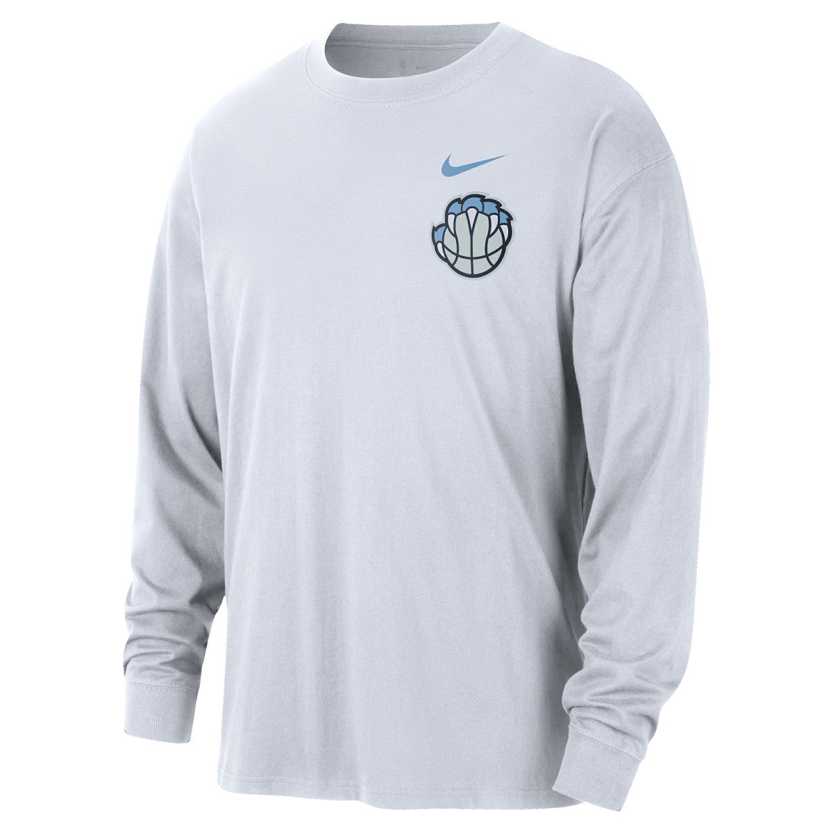 Memphis Grizzlies 2025/26 City Edition Remix Essential Logo Long Sleeve T-Shirt White - NBA