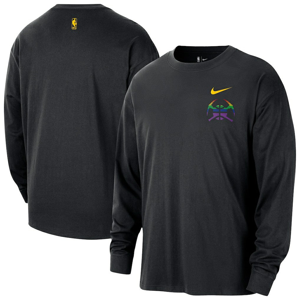 Denver Nuggets 2025/26 City Edition Remix Essential Logo Long Sleeve T-Shirt Black - NBA