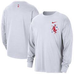 Houston Rockets 2025/26 City Edition Remix Essential Logo Long Sleeve T-Shirt White - NBA