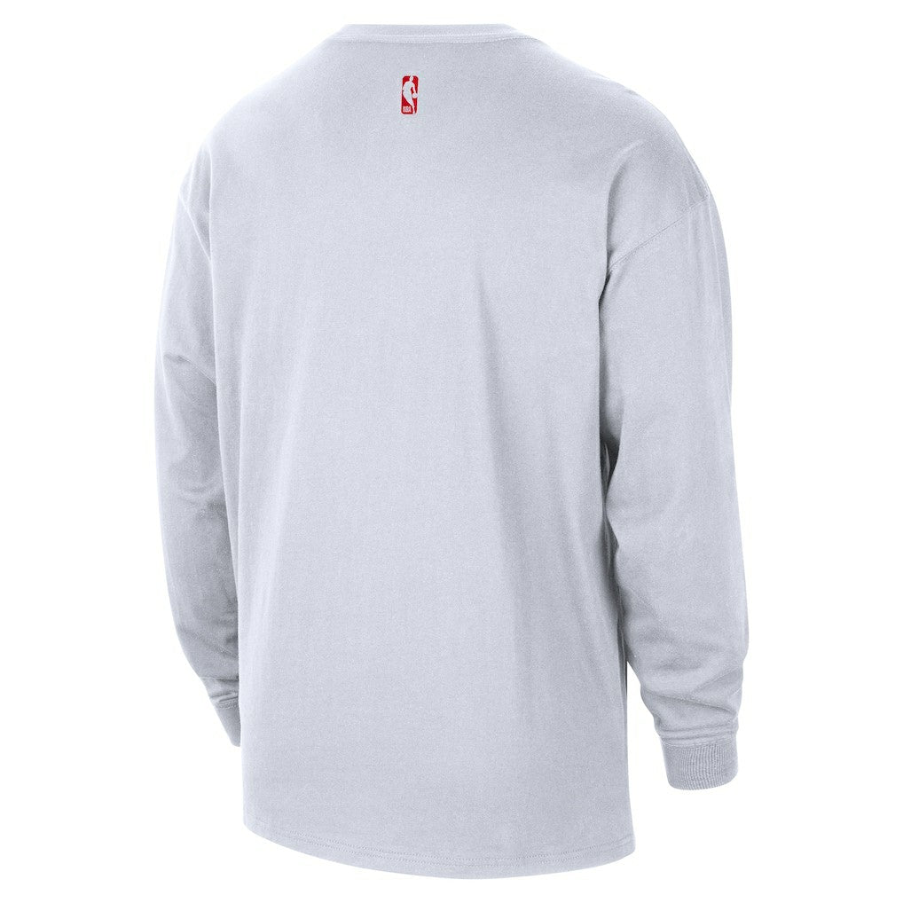 Houston Rockets 2025/26 City Edition Remix Essential Logo Long Sleeve T-Shirt White - NBA
