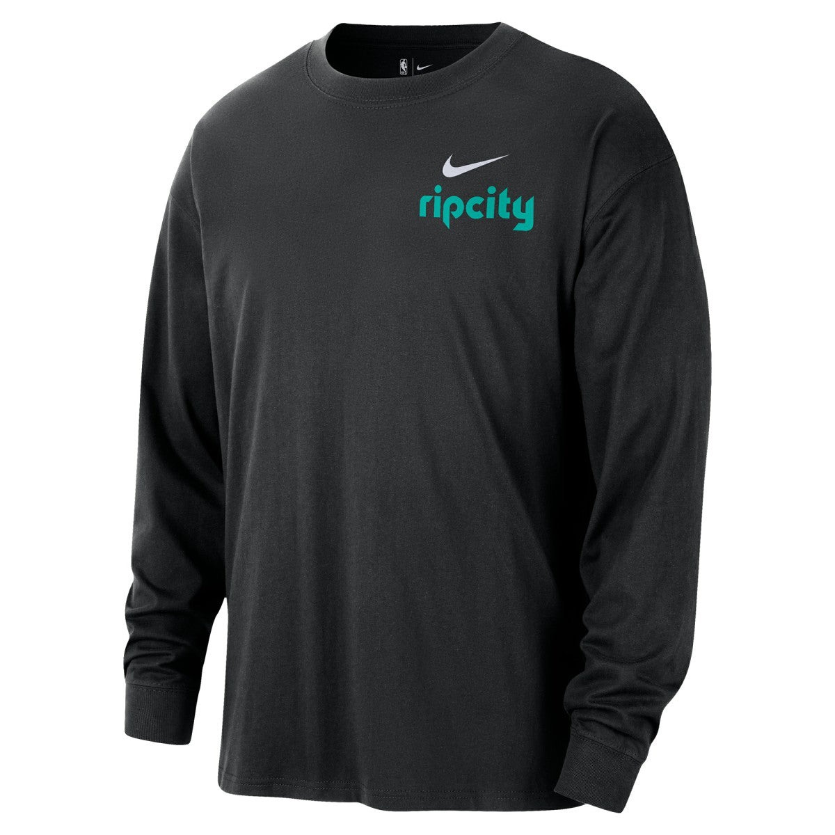 Portland Trail Blazers 2025/26 City Edition Remix Essential Logo Long Sleeve T-Shirt Black - NBA