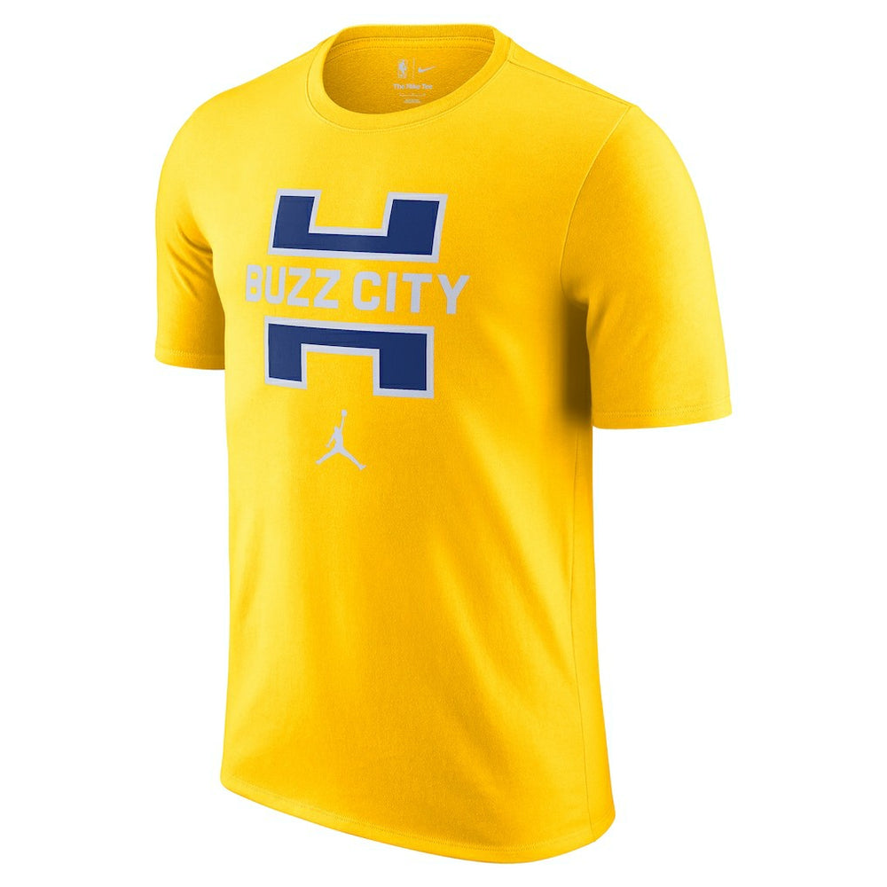 Charlotte Hornets Jordan Brand 2025/26 City Edition Remix Essential Logo T-Shirt Yellow - NBA