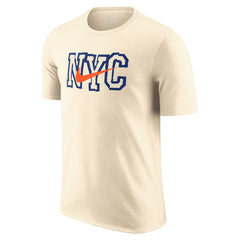 New York Knicks 2025/26 City Edition Remix Essential Logo T-Shirt Natural - NBA
