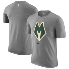 Milwaukee Bucks 2025/26 City Edition Remix Essential Logo T-Shirt Heather Gray - NBA