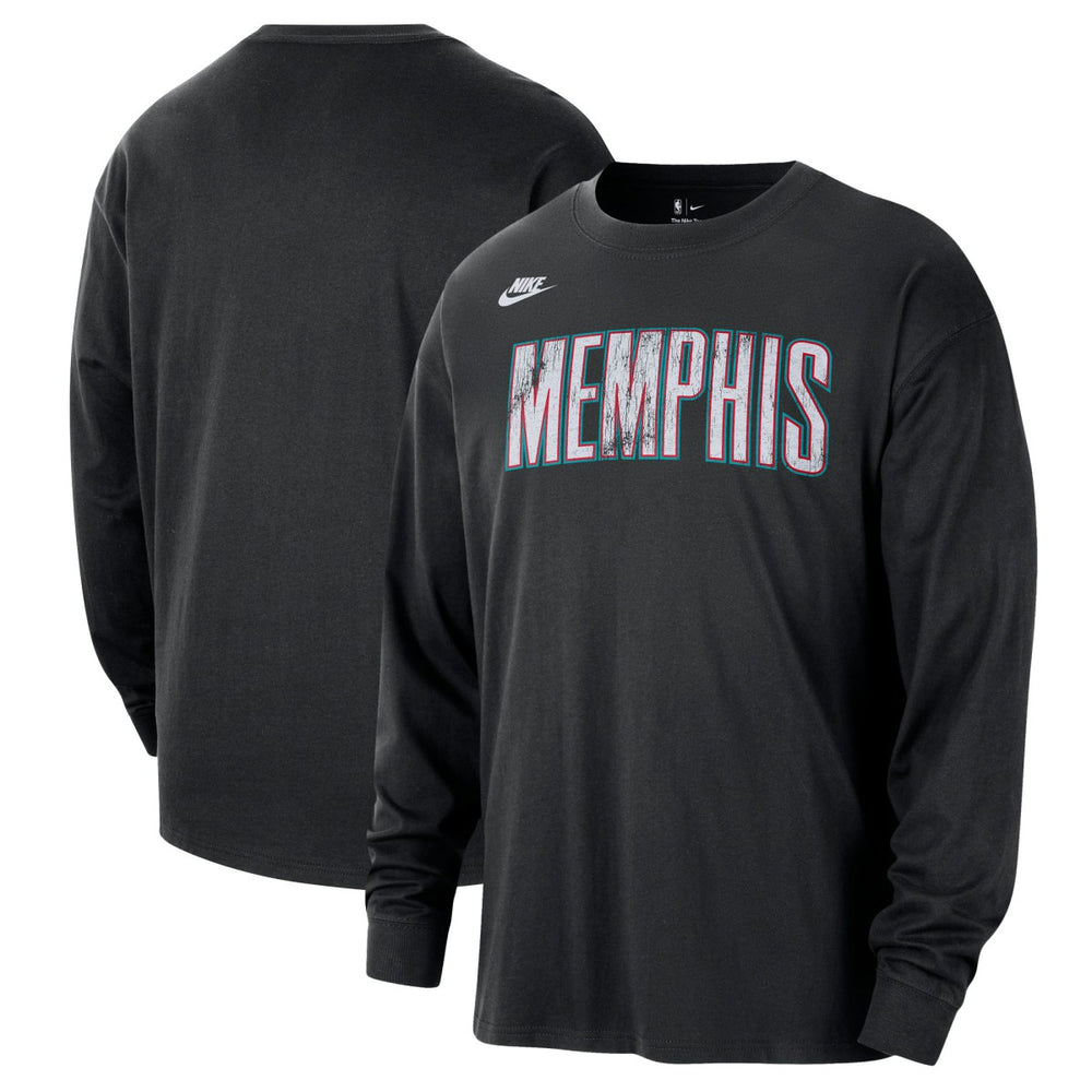 Memphis Grizzlies Unisex Classic Edition Hardwood Classics Essential Logo Long Sleeve T-Shirt Black - NBA