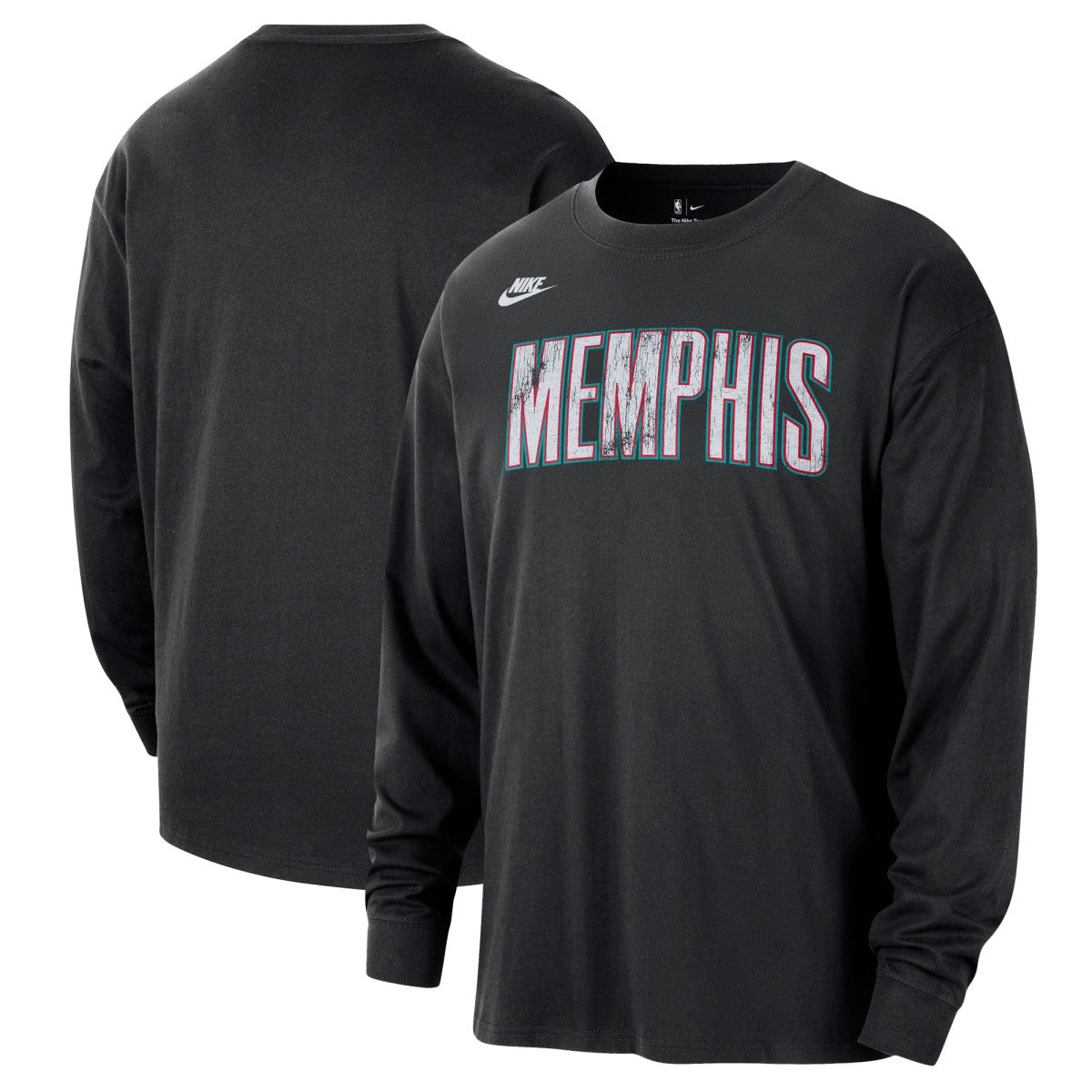 Memphis Grizzlies Unisex Classic Edition Hardwood Classics Essential Logo Long Sleeve T-Shirt Black - NBA