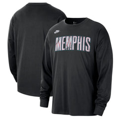 Memphis Grizzlies Unisex Classic Edition Hardwood Classics Essential Logo Long Sleeve T-Shirt Black - NBA