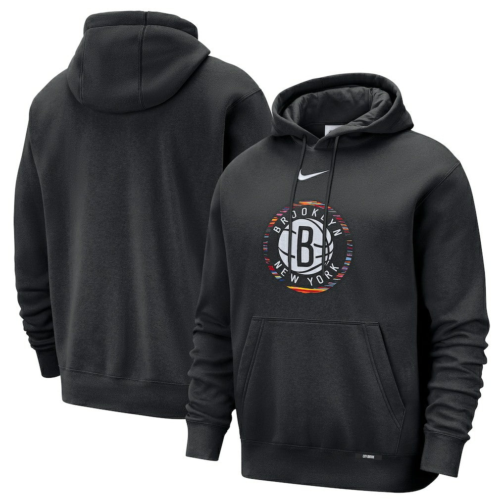 Brooklyn Nets 2025/26 City Edition Essential Logo Remix Hoodie Black - NBA