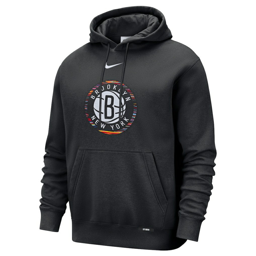 Brooklyn Nets 2025/26 City Edition Essential Logo Remix Hoodie Black - NBA