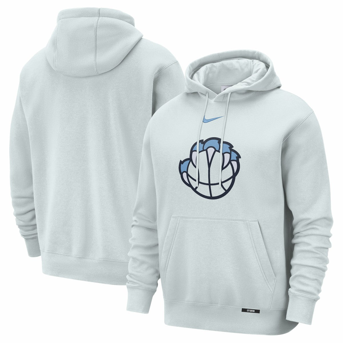 Memphis Grizzlies 2025/26 City Edition Essential Logo Remix Hoodie Silver - NBA