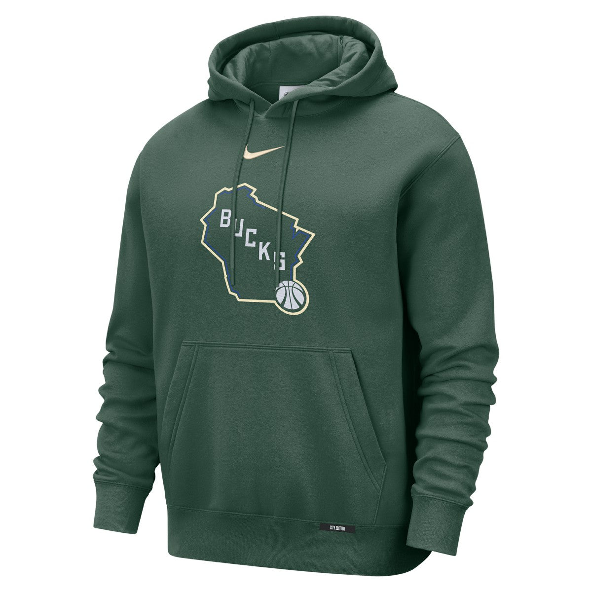 Milwaukee Bucks 2025/26 City Edition Essential Logo Remix Hoodie Hunter Green - NBA