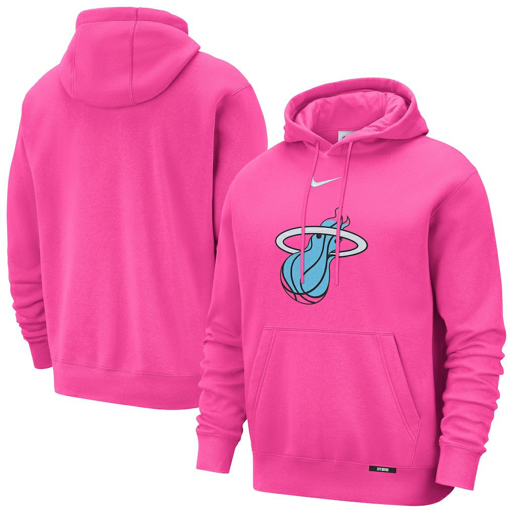 Miami Heat 2025/26 City Edition Essential Logo Remix Hoodie Pink - NBA
