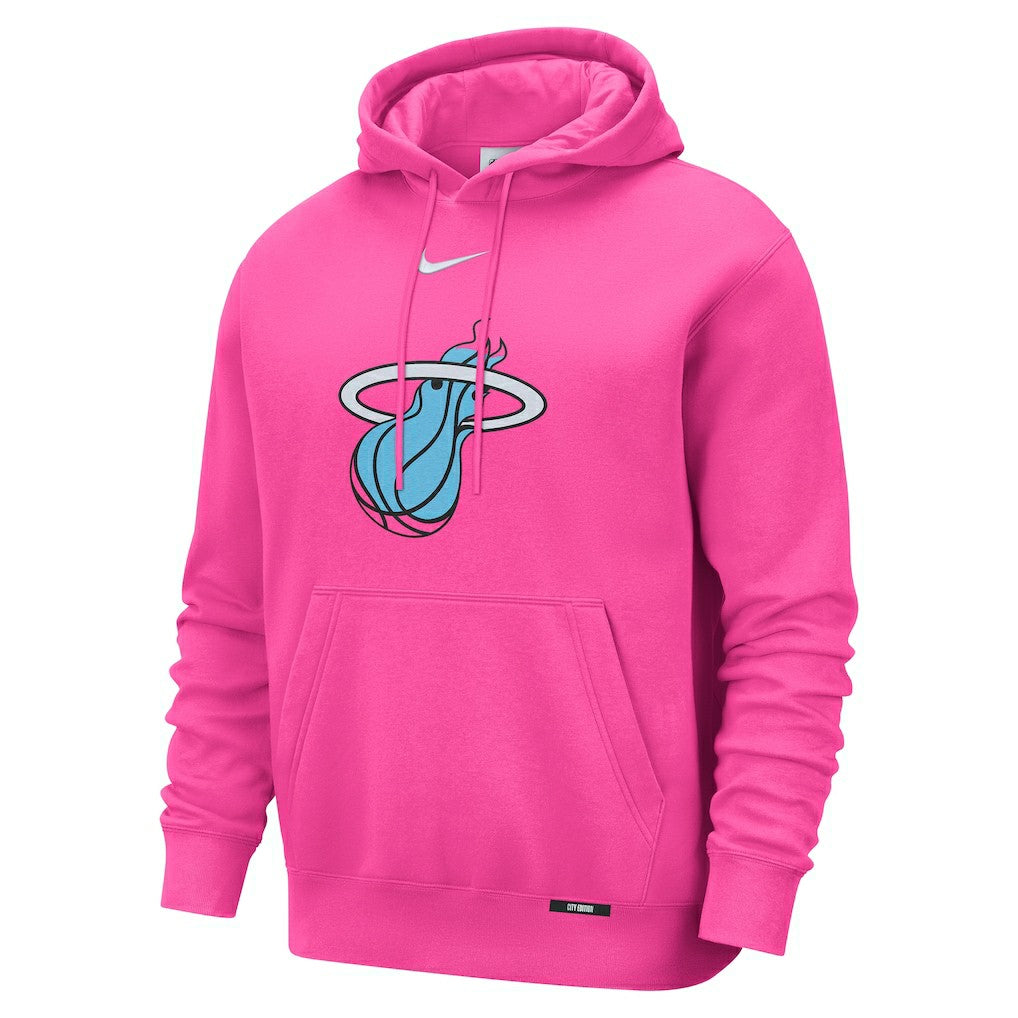 Miami Heat 2025/26 City Edition Essential Logo Remix Hoodie Pink - NBA