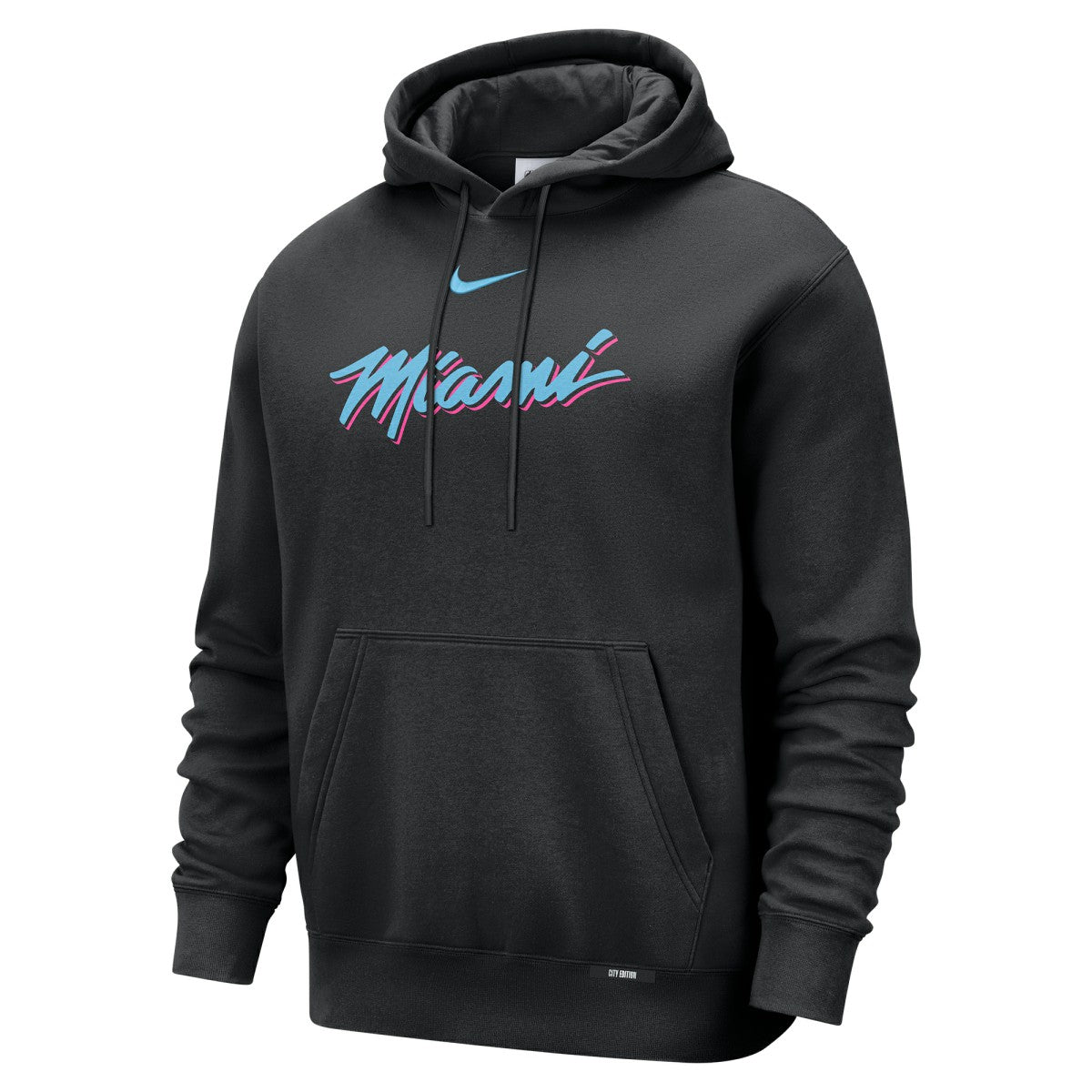 Miami Heat 2025/26 City Edition Essential Remix Club Hoodie Black - NBA