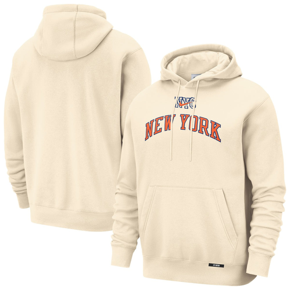 New York Knicks 2025/26 City Edition Essential Remix Club Hoodie Natural - NBA